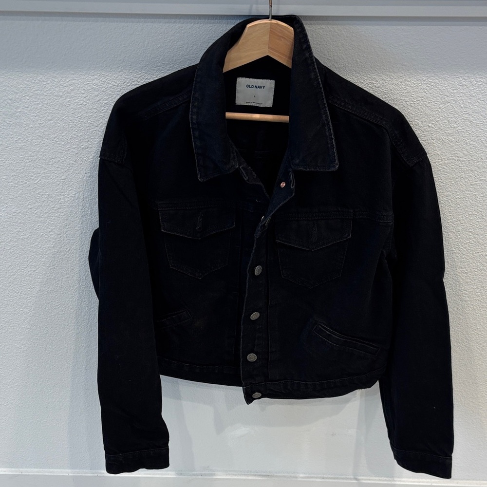 Old Navy Black Cropped Jean Jacket